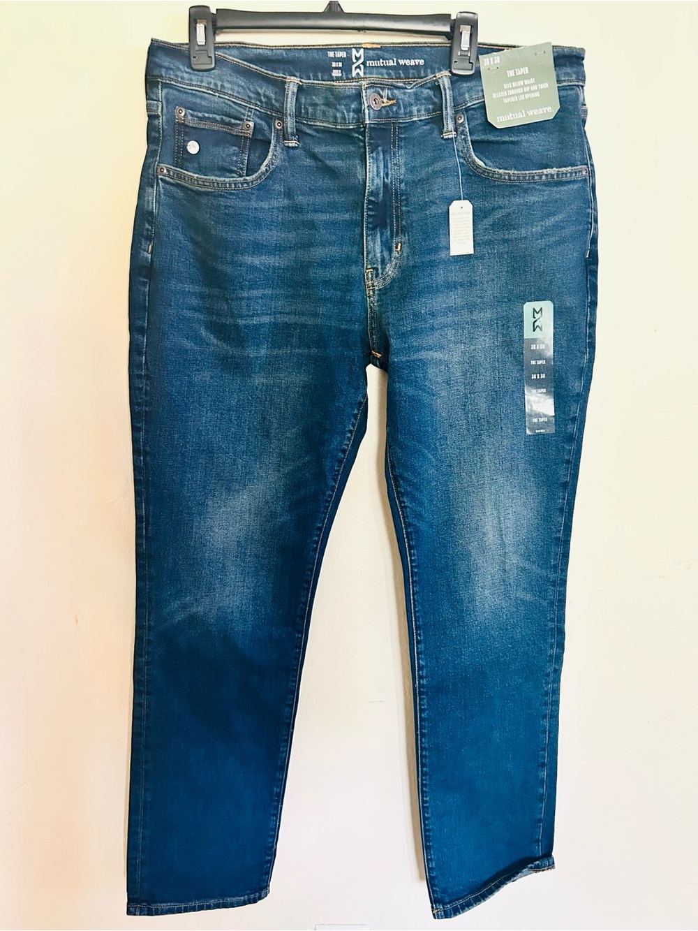 NWT Mutual weave Men’s Dark Blue Slim Jeans 36x30
